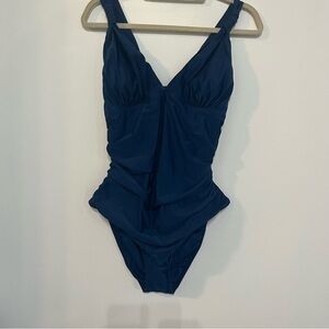 Cupshe Womens One Piece Swimsuit Blue X-Large  V-neckline